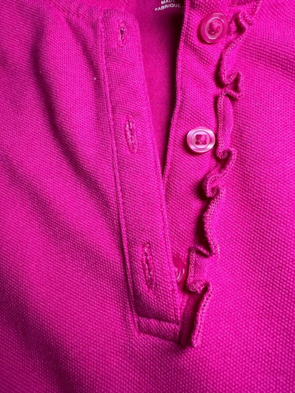 The Children's Place Girls Pink Polo Dress Size XL 14 Ruffle Collar Short Sleeve - Picture 4 of 5